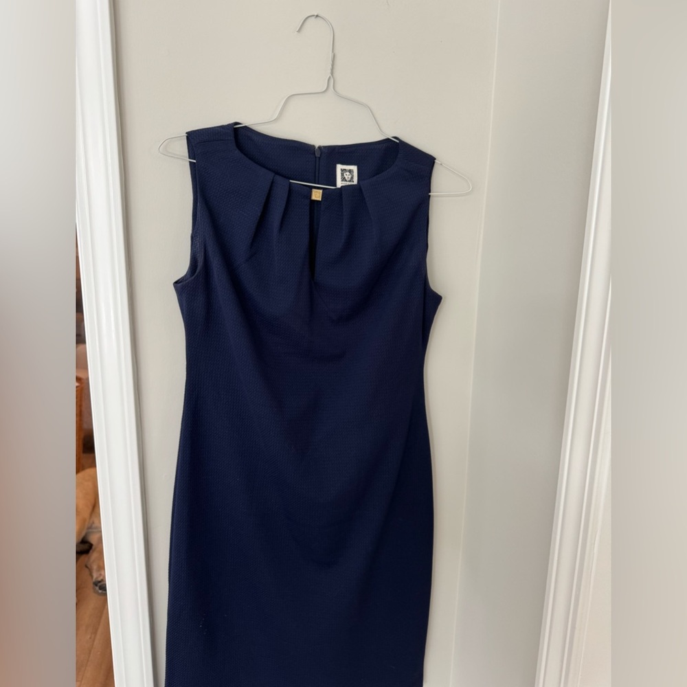 Anne Klein Dark Blue Sleeveless Midi Dress
